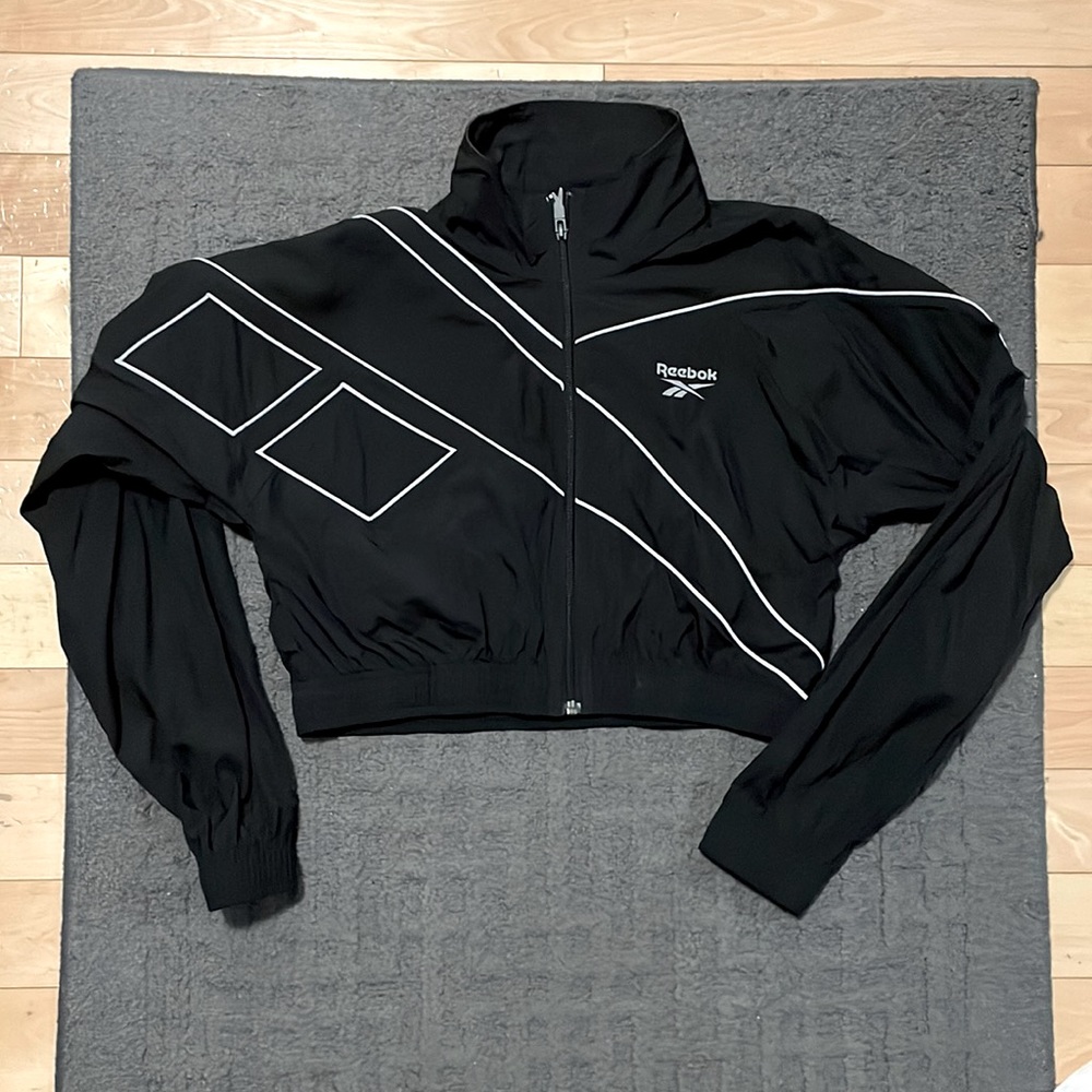 REEBOK CLASSIC VECTOR CROP JACKET - 2XS - BLACK